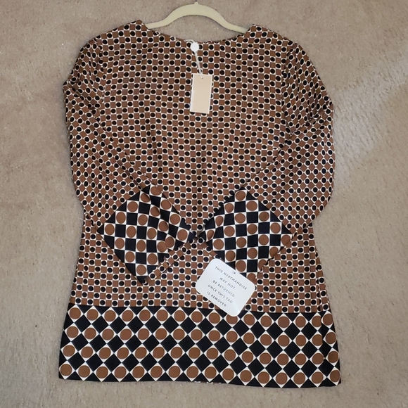 Michael Kors Blouse Black & Brown Size 10 - Picture 4 of 4